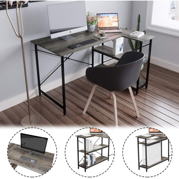 17 Stories Atia LShaped Metal Base Computer Desk & Reviews Wayfair